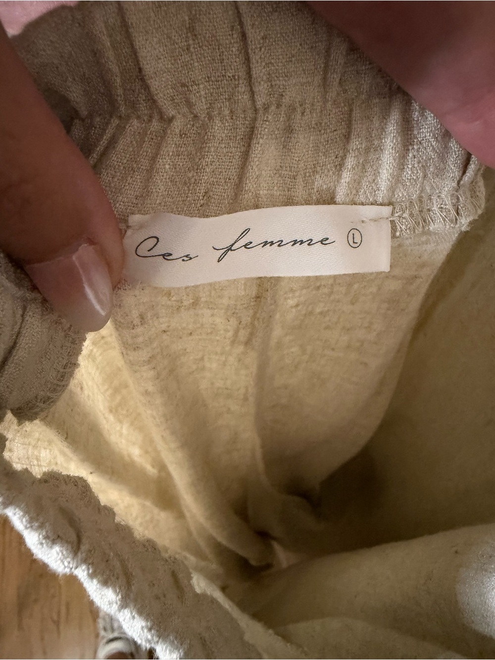 Ces femme Beige Linen-Blend Wide Leg Overalls - Picture 9 of 9